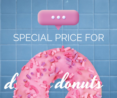 Özel Fiyatlı Tatlı Donut Fırsatı Medium Rectangle Tasarım Şablonu