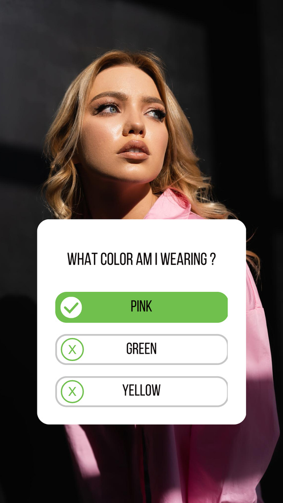 Modèle de visuel Ask Me About What Color am I Wearing - Instagram Story