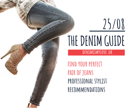 Woman wearing Denim clothes Facebook Design Template