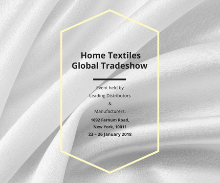 Home Textiles Events Announcement with White Silk Large Rectangle Modelo de Design
