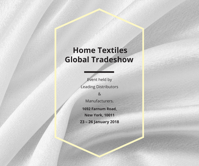 Home Textiles Events Announcement with White Silk Large Rectangle tervezősablon