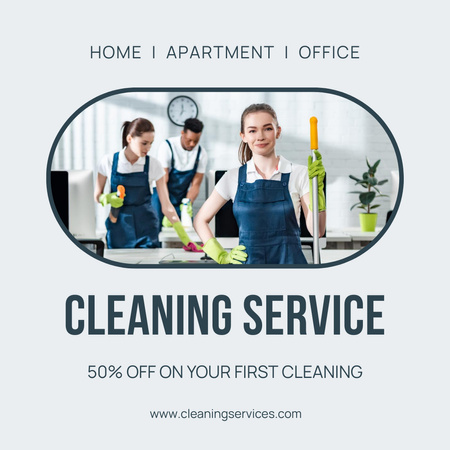 Ontwerpsjabloon van Instagram AD van Promo Discount of Cleaning Services