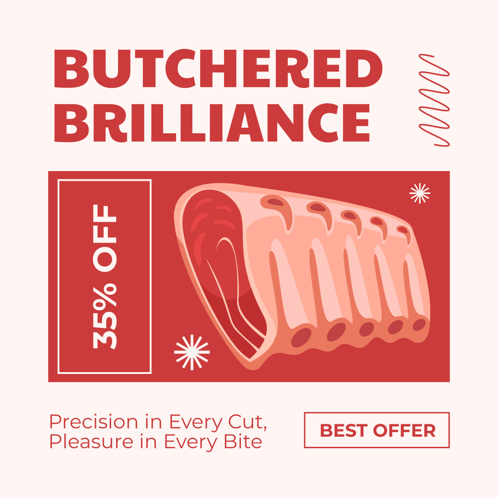 Brilliant Pieces of Ribs and Other Meat Instagram AD Design Template