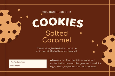 Salted Caramel Cookies Label Design Template