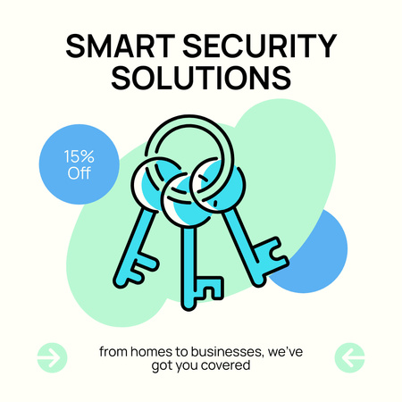 Home and Business Security Solutions Instagram Design Template
