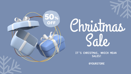 Christmas Discount Sale Youtube Thumbnail Design Template