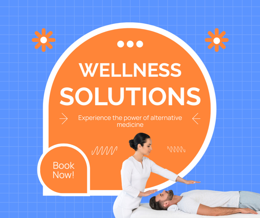 Modèle de visuel Exceptional Wellness Solutions With Booking - Facebook