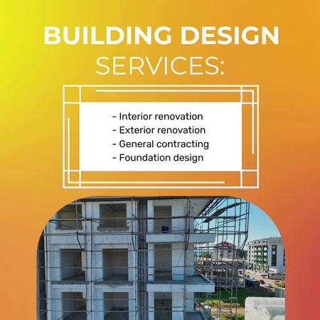 Design and Construction Services with Big Range Animated Post Modelo de Design