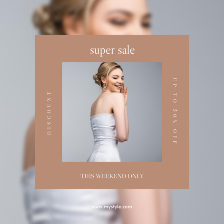 Platilla de diseño Women's Outfits And Dress Super Sale Announcement Instagram