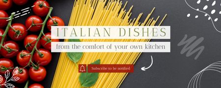 Propagace italské kuchyně Twitch Profile Banner Šablona návrhu