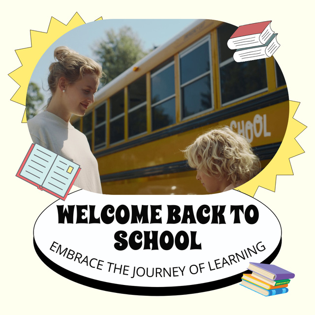 Sincere Congrats With Back To School Event Animated Post Design Template