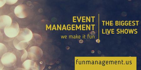 Designvorlage Event Management zeigt live Werbung für Twitter