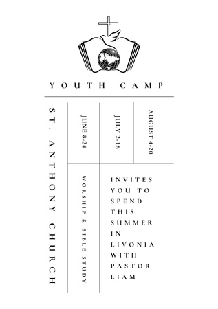 Youth religion camp Promotion in white Flyer A5 Modelo de Design