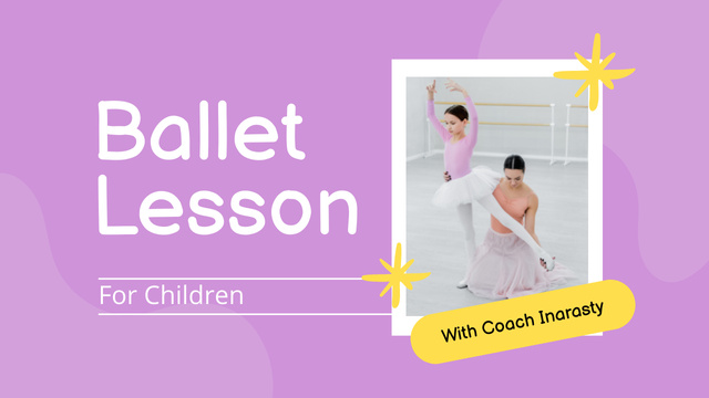 Ad of Ballet Lessons for Children Youtube Thumbnail Design Template