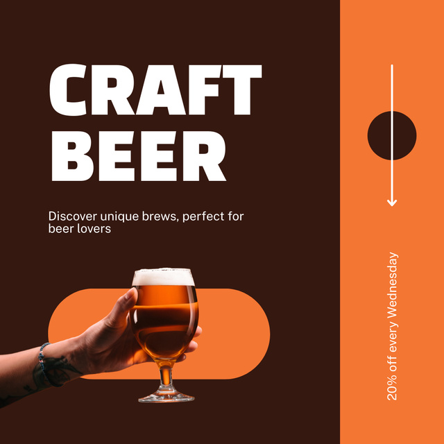 Unique Flavors of Craft Beer Instagram Šablona návrhu