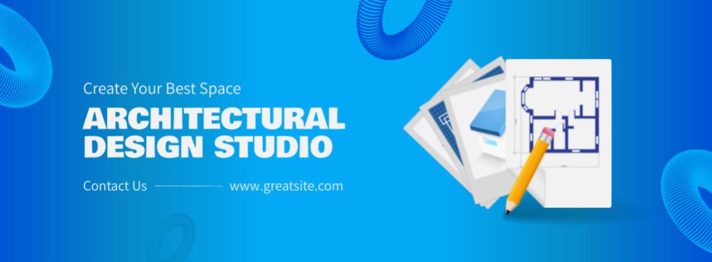 Architectural Design Studio Creating Blueprints And Spaces Facebook cover – шаблон для дизайну