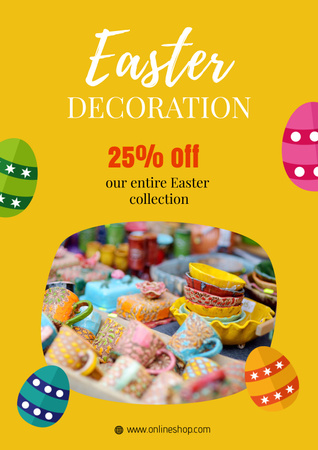 Easter Holiday Sale Announcement Poster Design Template