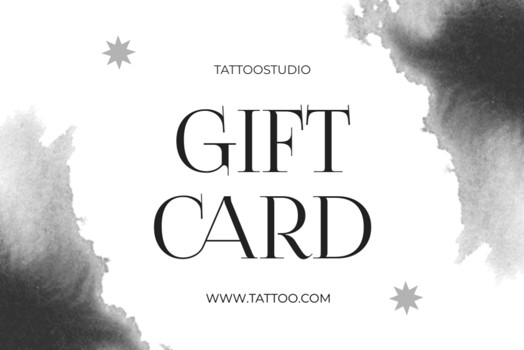 Tattoo Salon Discount Gift Certificate – шаблон для дизайну