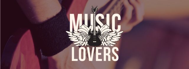 Music Inspiration with Guitar in Hands Facebook cover Design Template