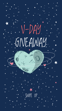 Valentine's Day Special Offer with Starry Sky Instagram Story Πρότυπο σχεδίασης