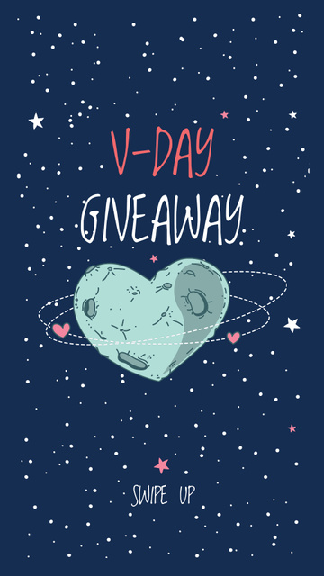 Valentine's Day Special Offer with Starry Sky Instagram Story Šablona návrhu