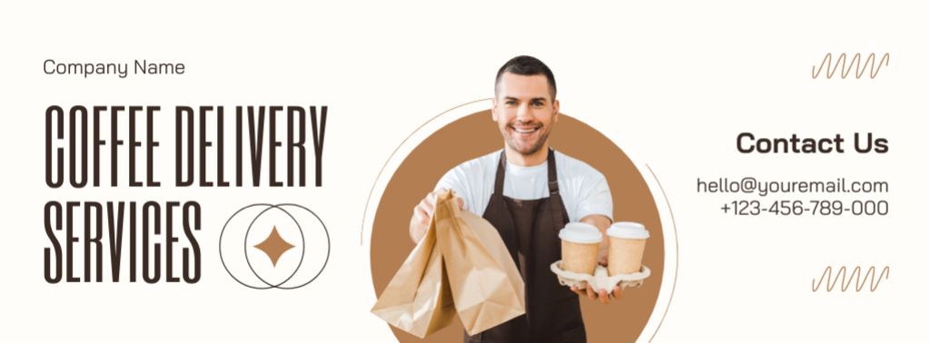 Ontwerpsjabloon van Facebook cover van Experienced Barista And Coffee Delivery Service Offer