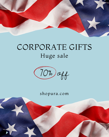 Offer of Corporate Gifts on USA Independence Day Poster 16x20in Design Template