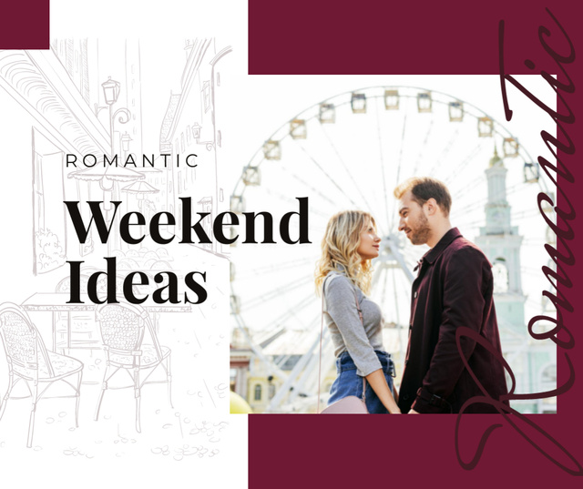 Loving couple in city on weekend Facebook – шаблон для дизайна