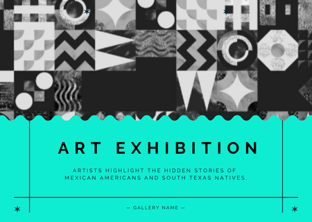 Plantilla de diseño de Art Exhibition Announcement Card 