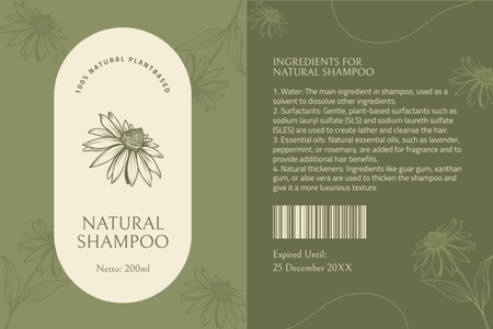 Natural Herbal Shampoo Label Design Template