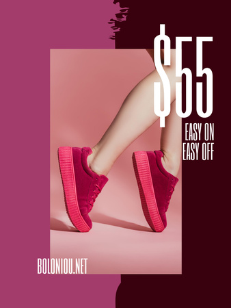Plantilla de diseño de Fashion Sale with Female Legs in Pink Tights Poster US 