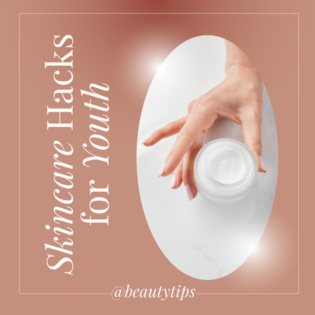 Skincare Hacks with White Cream Instagram Design Template