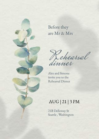 Platilla de diseño Rehearsal Dinner Announcement with Flower Illustration Invitation