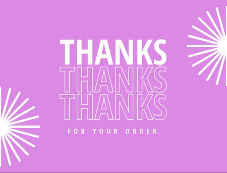 Cute Thankful Phrase on Violet Pattern Postcard 4.2x5.5in Design Template