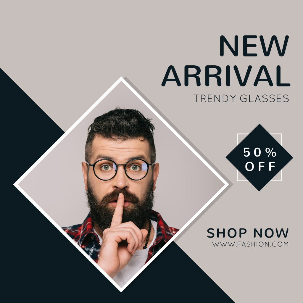 New arrival trendy Glasses Instagramデザインテンプレート