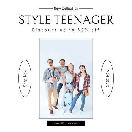 Plantilla de diseño de Ropa elegante para adolescentes con descuento Instagram 