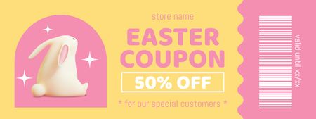 Easter Promotion with Decorative Bunny Coupon Design Template