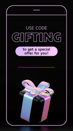 Platilla de diseño Individual Promo Code For Gift Offer At Shop Instagram Video Story