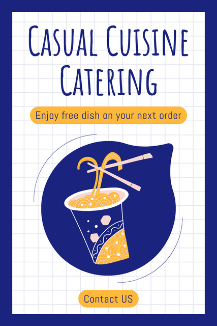 Catering Service with Free Promotional Offer for Next Order Pinterest Tasarım Şablonu