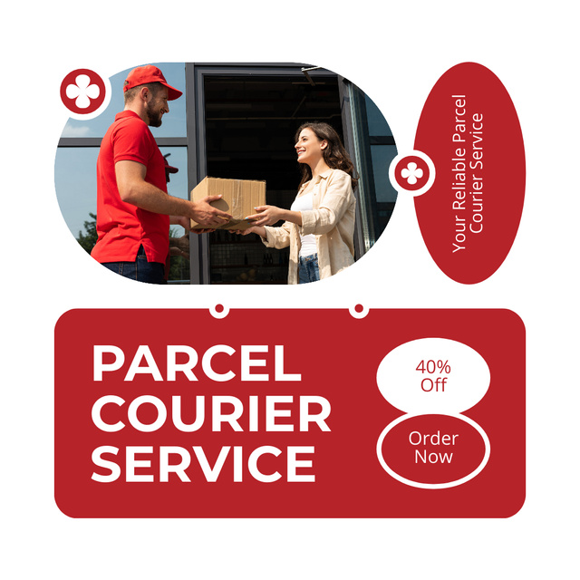 Parcel Courier Services Instagram AD tervezősablon