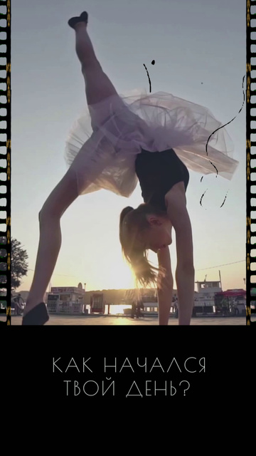 Ontwerpsjabloon van TikTok Video van Ballerina dancing on city view