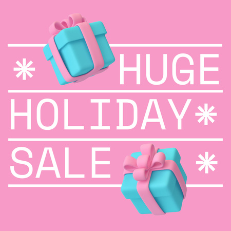 Holiday Sale Announcement with Christmas Gifts Animated Post Design Template