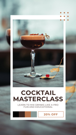 Plantilla de diseño de Discount on Participation in Cocktail Master Class Instagram Story 