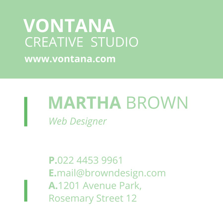 Web Designer Introductory Card Square 65x65mm Design Template