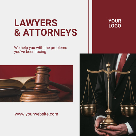 Designvorlage Anzeige für Anwaltsdienstleistungen für Instagram
