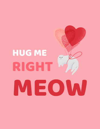 Cute Phrase with Adorable Cat T-Shirt Design Template