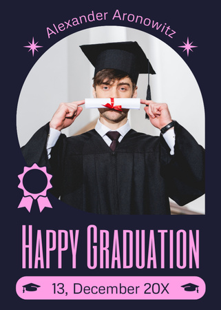 Young Graduate in Gown and Academic Cap Flayer Design Template