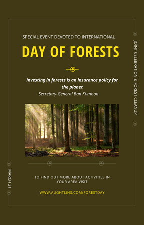 Plantilla de diseño de Evento del Día Internacional de los Bosques Forest Road View Invitation 4.6x7.2in 