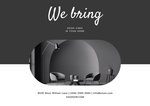 Store Ad with Grey Furniture Poster A2 Horizontal Design Template