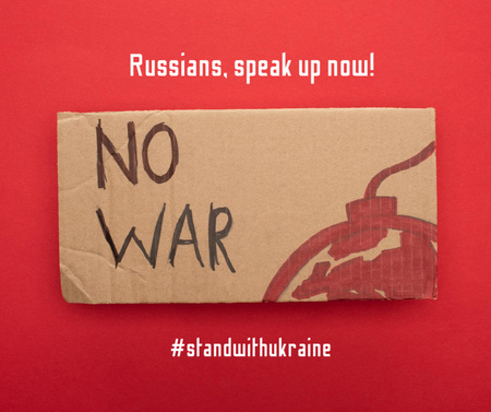 Stop War in Ukraine with Bomb Facebook Design Template